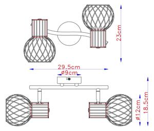 Globo 54013-2 - Reflektor ARGUSTO 2xE27/40W/230V