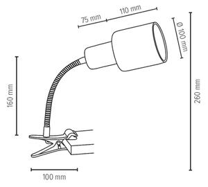 Spot-Light 2236174WF - Svetilka s sponko TREEHOUSE 1xE27/25W/230V