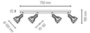 Spot-Light 2344474 - Reflektor MEGAN 4xE14/40W/230V hrast