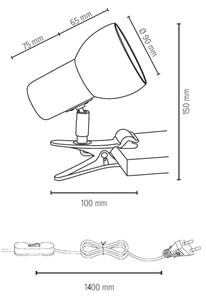 Spot-Light 2224174WK - Svetilka s sponko SVENDA 1xE27/60W/230V