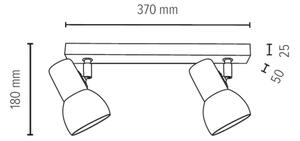 Spot-Light 2224274 - Reflektor SVENDA 2xE27/60W/230V