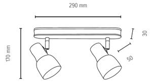 Spot-Light 2239274 - Reflektor SVANTJE 2xE14/40W/230V