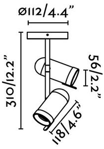 Faro 43534 - Reflektor ORLEANS 2xGU10/8W/230V srebrna/črna