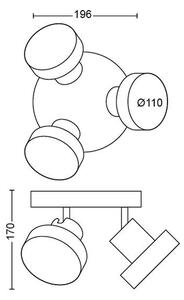 Philips 50603/30/P0 - LED Zatemnitveni reflektor BUKKO 3xLED/4,3W/230V