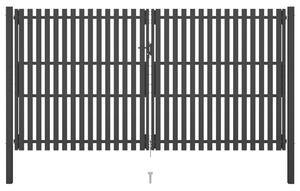 VidaXL Ograjna vrata jeklena 4x2,5 m antracitna