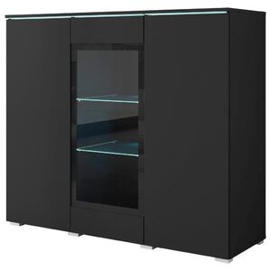 P & B Visoka Komoda Vera 120, Črna, Led