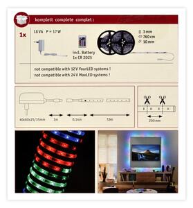 Paulmann 70514 - LED RGB/15W Zatemnitveni trak SIMPLED 7,5m 230V + Daljinski upravljalnik