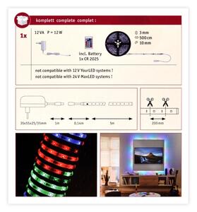 Paulmann 70513 - LED RGB/10W Zatemnitveni trak SIMPLED 5m 230V + Daljinski upravljalnik