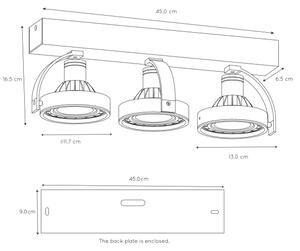 Lucide 22968/36/30 -LED Zatemnitveni žaromet DORIAN 3xGU10/12W/230V črna