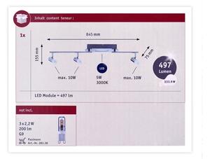 Paulmann 66649 - 3xLED G9/10W Reflektor LAGOON 230V