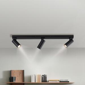 Schöner Wohnen Stropni reflektor RIK, črn, 3-žarčni, 89 cm, kovina, GU10-LED, Črna, Dnevna soba / jedilnica, Aluminij, Sodobni, Strop z več plameni