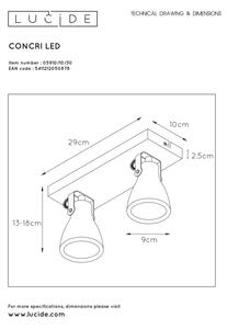 Lucide 05910/10/30 - LED Zatemnitveni reflektor CONCRI 2xGU10/5W/230V