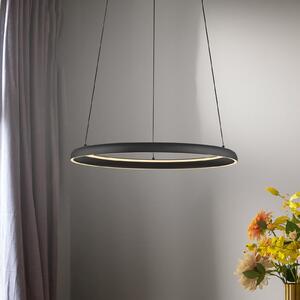 Schöner Wohnen LED-visoka svetilka QUILLO, črna, Ø 60 cm, kovina, Switchdim, zatemnjen, Črna, Dnevna soba / jedilnica, Aluminij, Sodobni