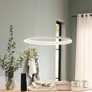 Schöner Wohnen LED-visoka svetilka QUILLO, bež, Ø 60 cm, kovina, Switchdim, zatemnjen, Bež, Dnevna soba / jedilnica, Aluminij, Sodobni