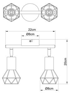 Globo 54802S-2AB - Reflektor XARA 2xE14/40W/230V