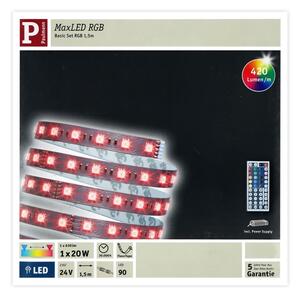 Paulmann 70587 - LED RGB/20W Zatemnitveni trak MAXLED 1,5m 230V + Daljinski upravljalnik