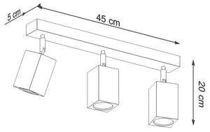 Sollux SL.1037 - Reflektor KEKE 3xGU10/40W/230V hrast