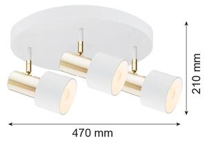 Argon 6008 - Reflektor DORIA 3xE27/15W/230V bela/medenina