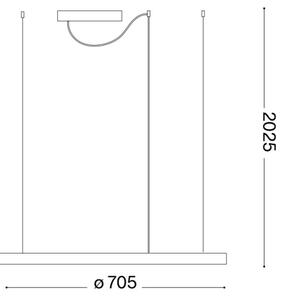 Ideal Lux - LED Lestenec na vrvici ORACLE SLIM LED/38W/230V 4000K pr. 70 cm bela