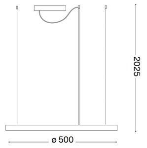 Ideal Lux - LED Lestenec na vrvici ORACLE SLIM LED/32W/230V 4000K pr. 50 cm bela