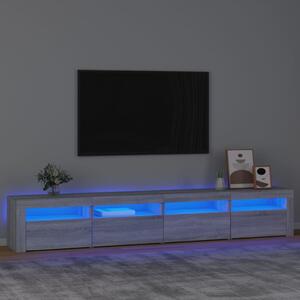 VidaXL TV omarica z LED lučkami siva sonoma 240x35x40 cm