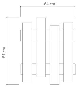 Stenski obešalnik WAVE 81x64 cm bela