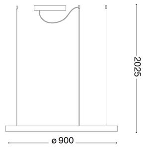 Ideal Lux - LED Lestenec na vrvici ORACLE SLIM LED/43W/230V 3000K pr. 90 cm bela