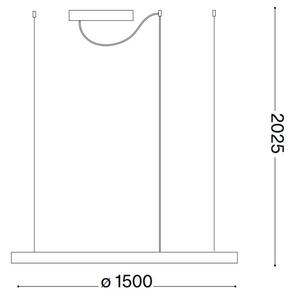 Ideal Lux - LED Lestenec na vrvici ORACLE SLIM LED/89W/230V 4000K pr. 150 cm bela