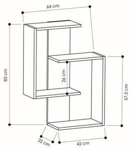 Stenska polica PARANOID 85x64 cm rjava/antracit