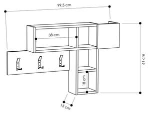 Stenski obešalnik s polico GAME 61x99,5 cm bež/antracit
