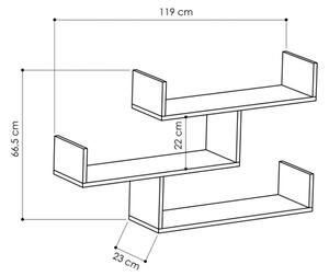 Stenska polica TIBET 66,5x119 cm bela