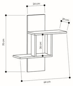 Stenska polica MILL 70x64 cm antracit