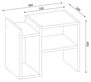 Stranska mizica PIYON 40x49,4 cm bela