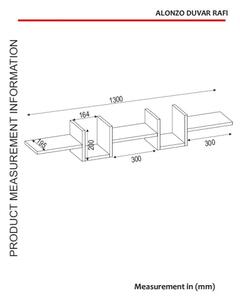 Stenska polica ALONZA 20x130 cm bela