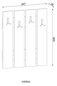 Stenski obešalnik ANITA 80x64,7 cm rjava