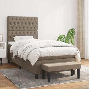 VidaXL Box spring postelja z vzmetnico taupe 90x190 cm blago