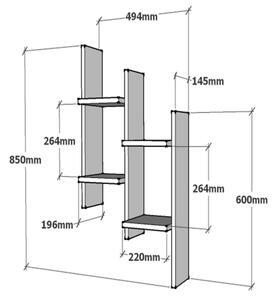 Stenska polica SU 85x49 cm bež/antracit