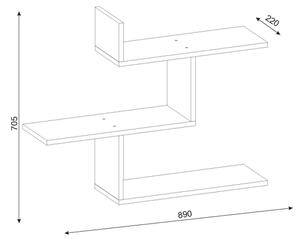 Stenska polica BIEN 70x89 cm bela