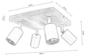 Spot-Light DO2910456 - Stropni reflektor MANARA 4xGU10/5W/230V bor