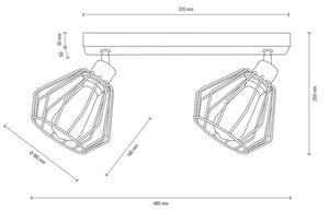 Spot-Light DO63804274 - Stropni reflektor VENTI 2xE27/15W/230V hrast