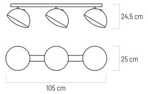 Klausen 100013 - LED Reflektor CROWD 3xLED/20W/230V črna