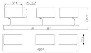 Globo 57911-3B - Reflektor ROBBY 3xGU10/35W/230V črna