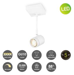 LED Zatemnitveni reflektor MANU 1xGU10/5,8W/230V bela