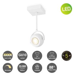 LED Zatemnitveni reflektor NOP 1xGU10/5,8W/230V bela