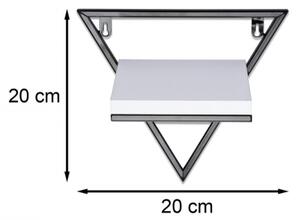Stenska polica 20x20 cm črna/bela