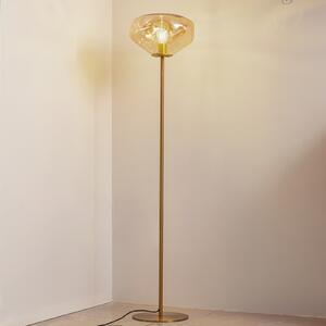 Talna svetilka Lindby Lelia, jantar, steklo, kovina, 150 cm