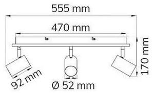 Wofi 11591 - LED Reflektor BALI 3xGU10/5W/230V + 2xLED/6W/230V 3000K