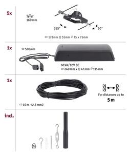 Paulmann 94434 - SET 5xGU5,3/10W Reflektor MAC 230V črna