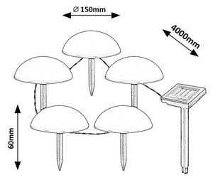 Rabalux 77008 - LED Solarna svetilka TREPPIO 5xLED/0,2W/1,2V IP44