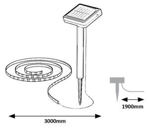 Rabalux 77016 - LED Solarni trak ANSOO LED/0,26W/3,2V 4,9m IP44